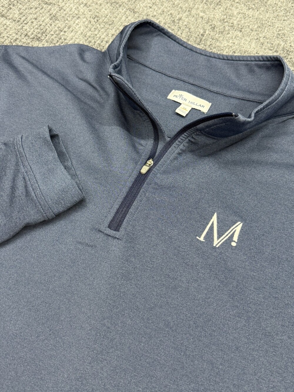 Peter Millar 1/4 Quarter Zip Pullover Mens XL Blue Mock Neck Performance Golf